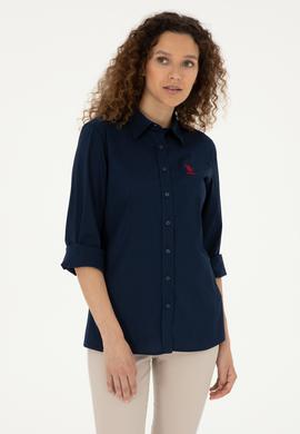 Kadın Lacivert Uzun Kollu Basic Gömlek - 50283989019