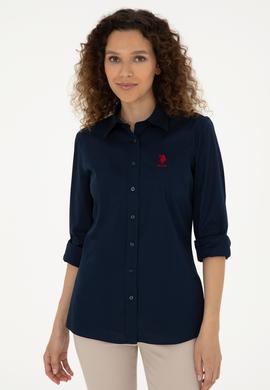 Kadın Lacivert Uzun Kollu Basic Gömlek - 50283989019