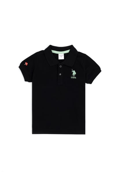 Erkek Bebek Siyah Polo Yaka Tişört