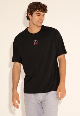 Erkek Comfort Fit Bisiklet Yaka Siyah Tişört - 50289221031