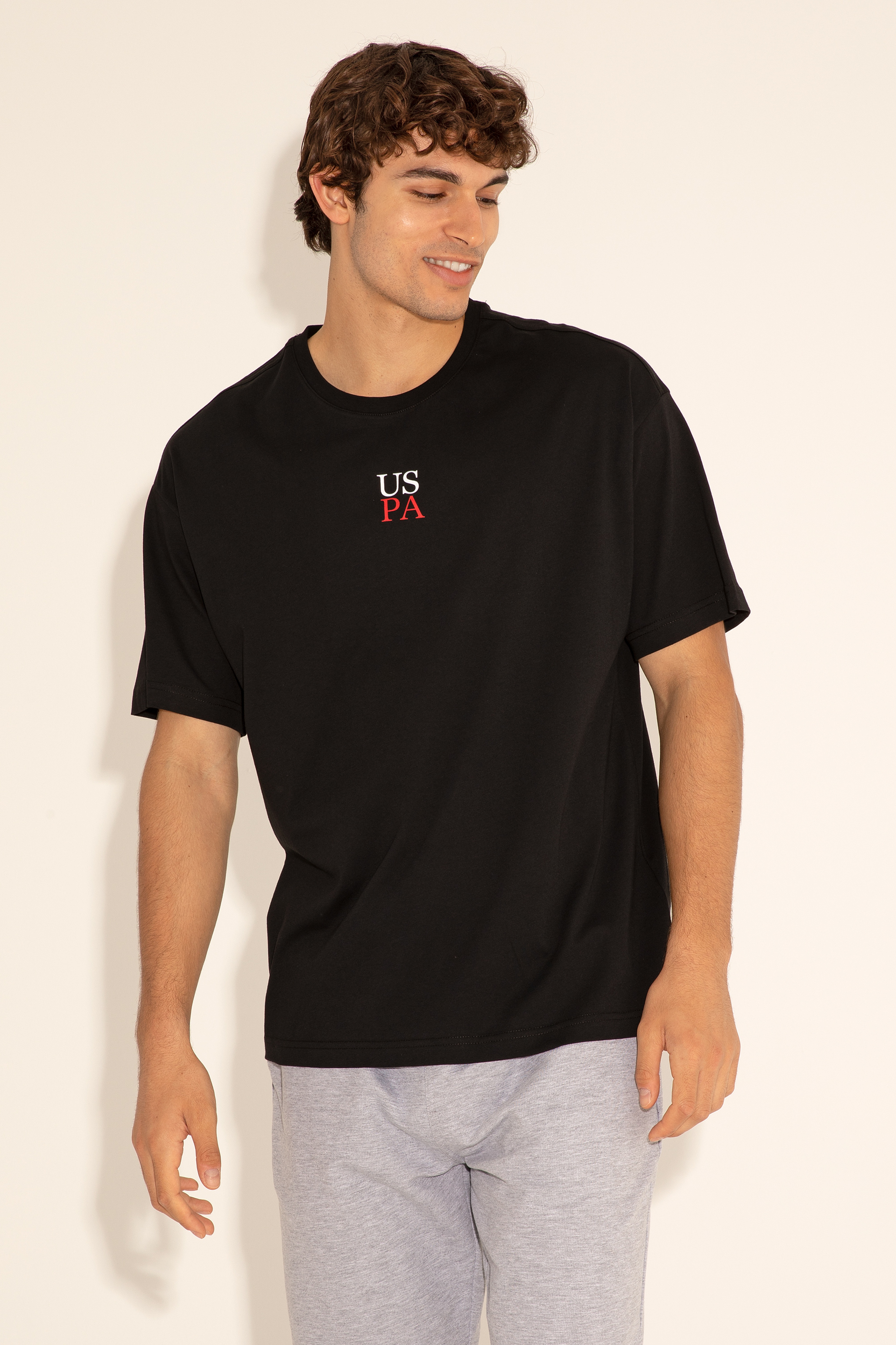Erkek Comfort Fit Bisiklet Yaka Siyah Tişört - Image 5