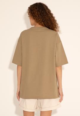 Erkek Comfort Fit Bisiklet Yaka Haki Tişört - 50282236090