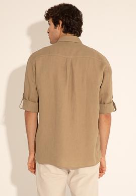 Haki Unisex Keten Gömlek - 50284324062