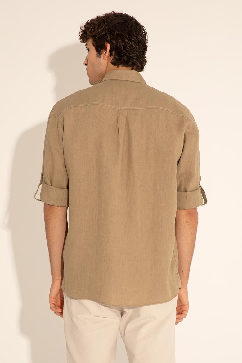 Haki Unisex Keten Gömlek - 50284324062