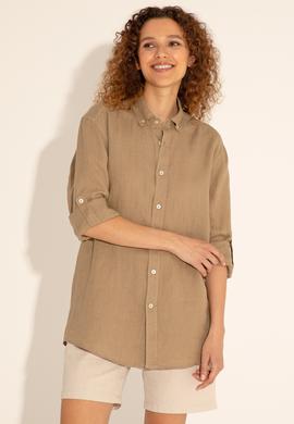 Haki Unisex Keten Gömlek - 50284324062