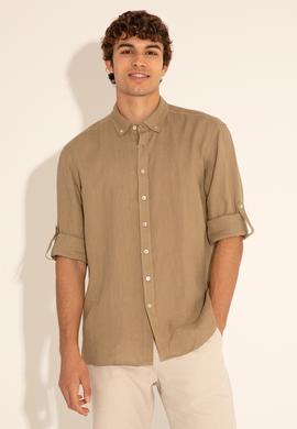 Haki Unisex Keten Gömlek - 50284324062