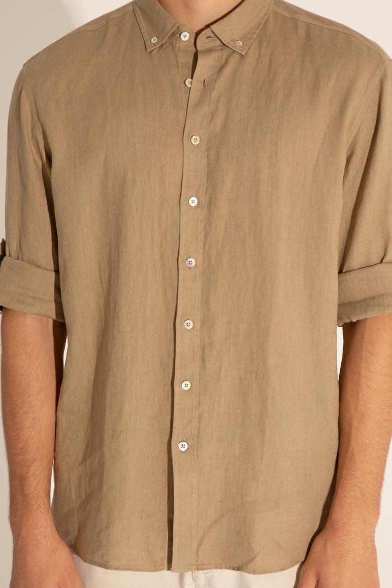 Haki Unisex Keten Gömlek - 50284324062