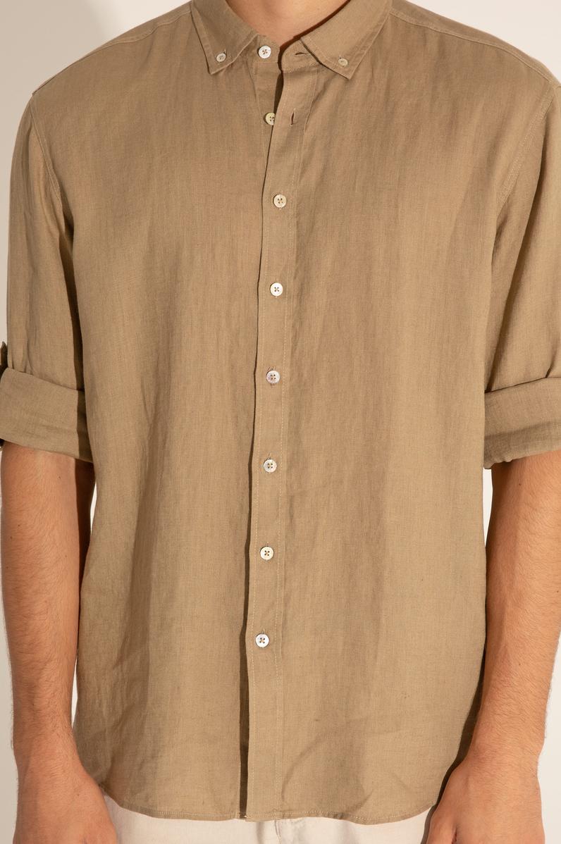 Haki Unisex Keten Gömlek