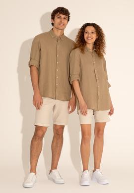 Haki Unisex Keten Gömlek - 50284324062