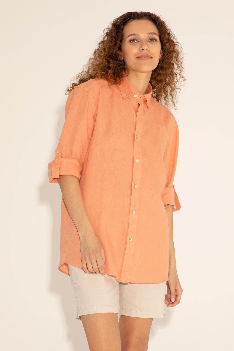 Somon Unisex Keten Gömlek - 50284324086