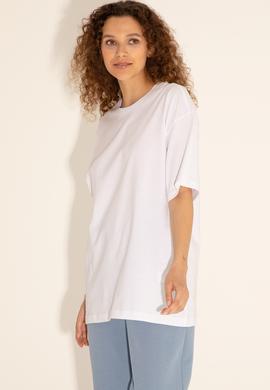 Erkek Comfort Fit Bisiklet Yaka Beyaz Tişört - 50287046001