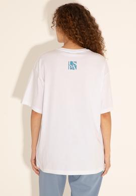 Erkek Comfort Fit Bisiklet Yaka Beyaz Tişört - 50287046001