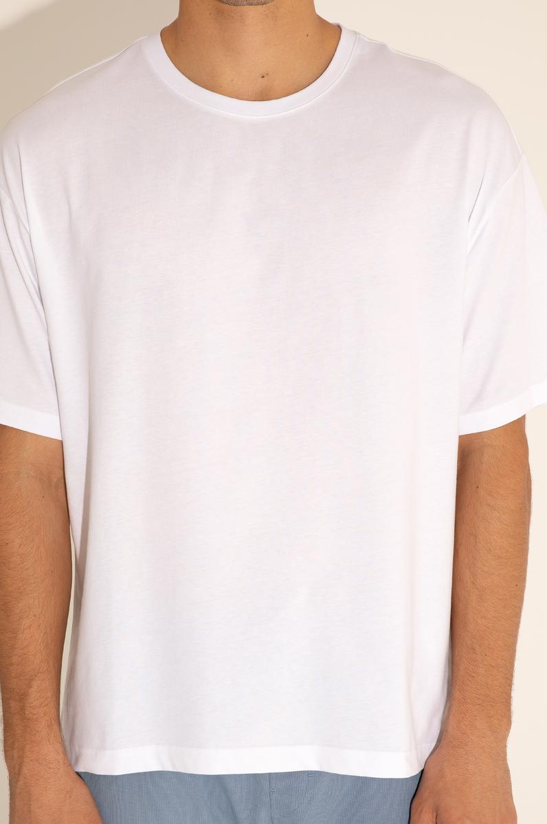 Erkek Comfort Fit Bisiklet Yaka Beyaz Tişört