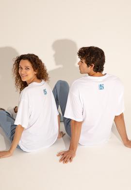 Erkek Comfort Fit Bisiklet Yaka Beyaz Tişört - 50287046001