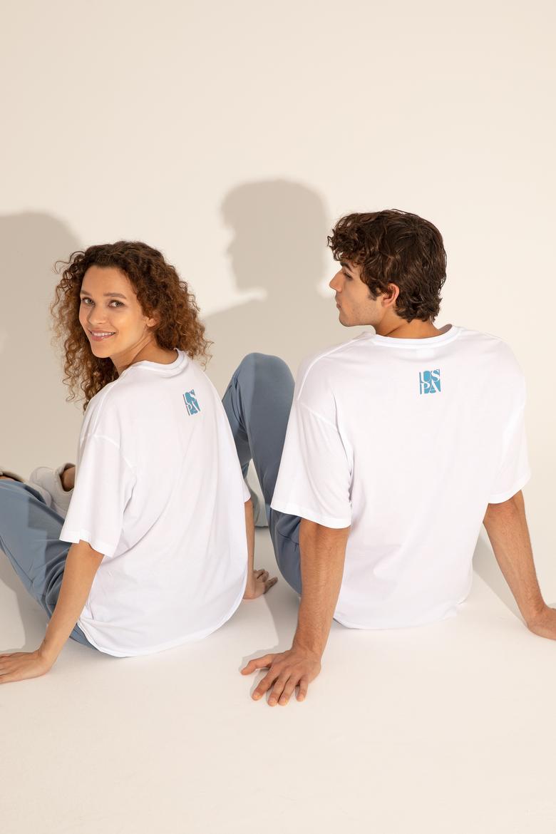 Erkek Comfort Fit Bisiklet Yaka Beyaz Tişört