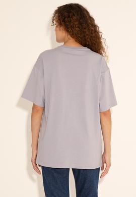 Erkek Comfort Fit Bisiklet Yaka Gri Tişört - 50289221046