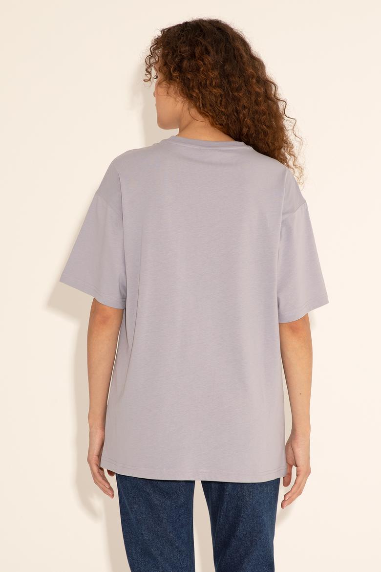 Erkek Comfort Fit Bisiklet Yaka Gri Tişört - 50289221046