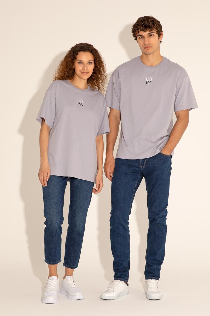 Erkek Comfort Fit Bisiklet Yaka Gri Tişört