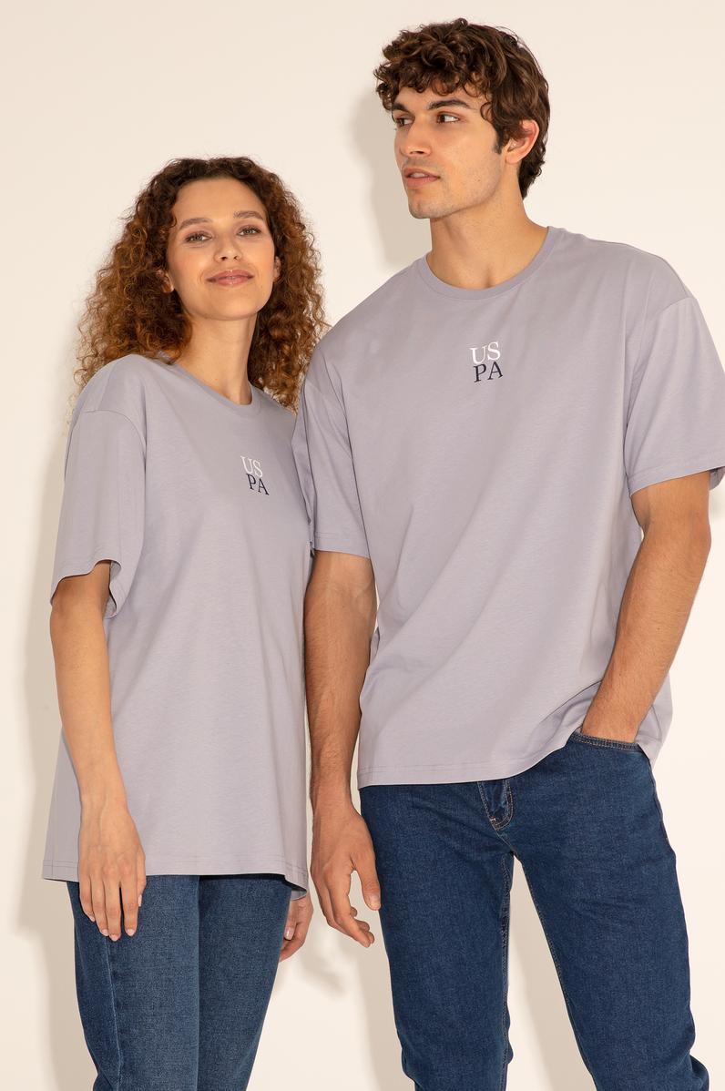 Erkek Comfort Fit Bisiklet Yaka Gri Tişört