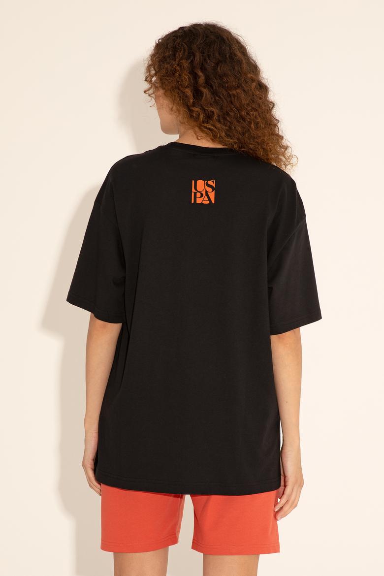 Erkek Comfort Fit Bisiklet Yaka Siyah Tişört - 50287046029