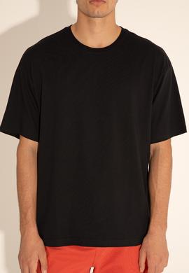 Erkek Comfort Fit Bisiklet Yaka Siyah Tişört - 50287046029