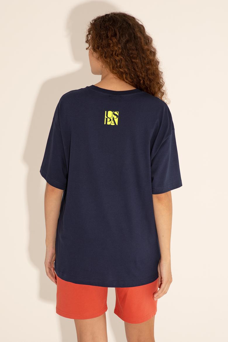 Erkek Comfort Fit Bisiklet Yaka Lacivert Tişört - 50287046011