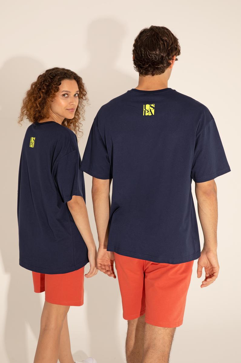 Erkek Comfort Fit Bisiklet Yaka Lacivert Tişört