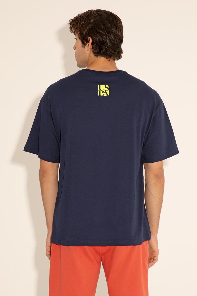 Erkek Comfort Fit Bisiklet Yaka Lacivert Tişört - 50287046011