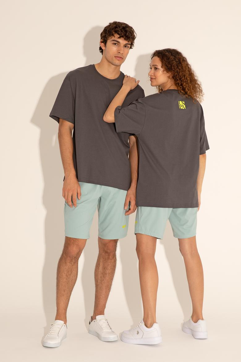 Erkek Comfort Fit Bisiklet Yaka Antrasit Tişört - 50287046039