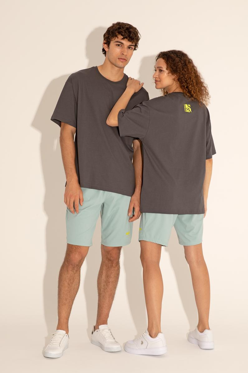 Erkek Comfort Fit Bisiklet Yaka Antrasit Tişört