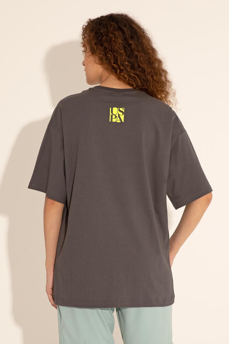 Erkek Comfort Fit Bisiklet Yaka Antrasit Tişört - 50287046039