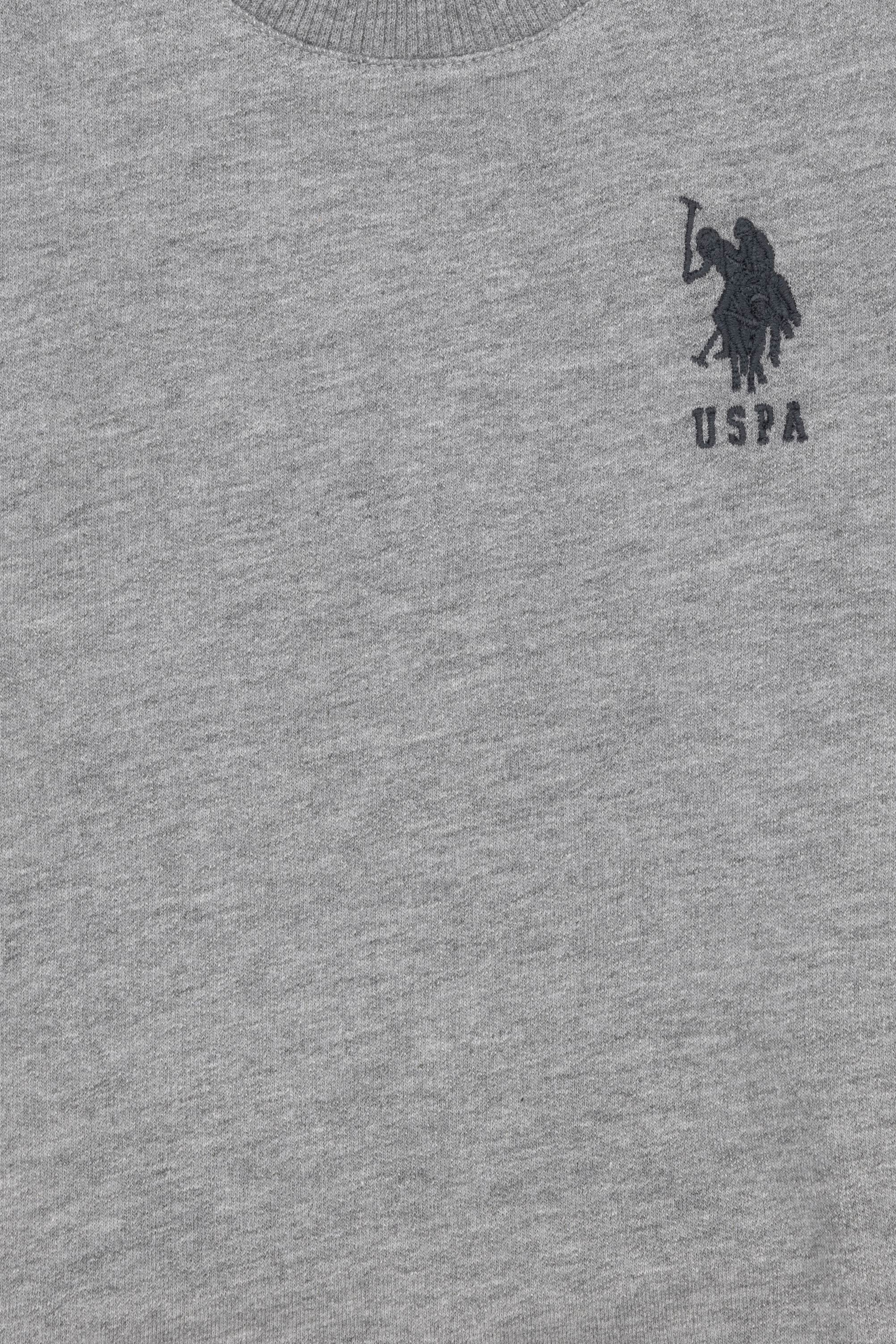 Erkek Çocuk Gri Melanj Basic Bisiklet Yaka Sweatshirt - Image 3