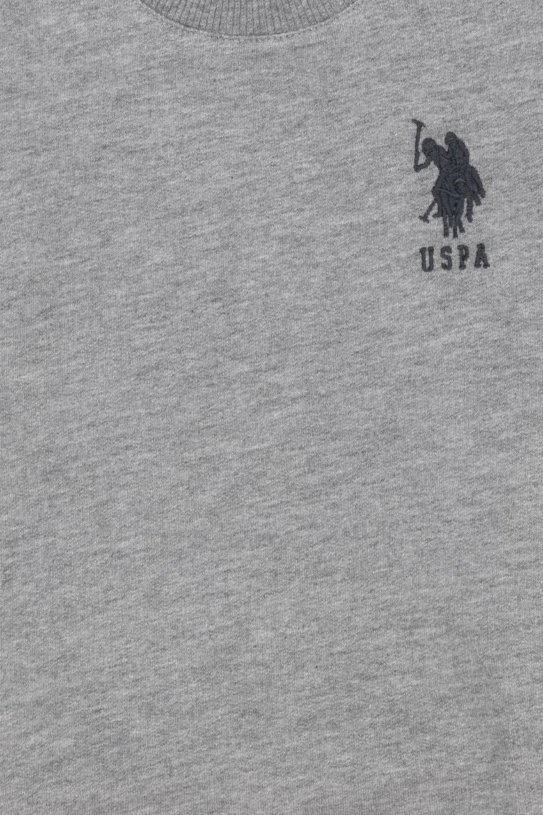 Erkek Çocuk Gri Melanj Basic Bisiklet Yaka Sweatshirt - 50269417049