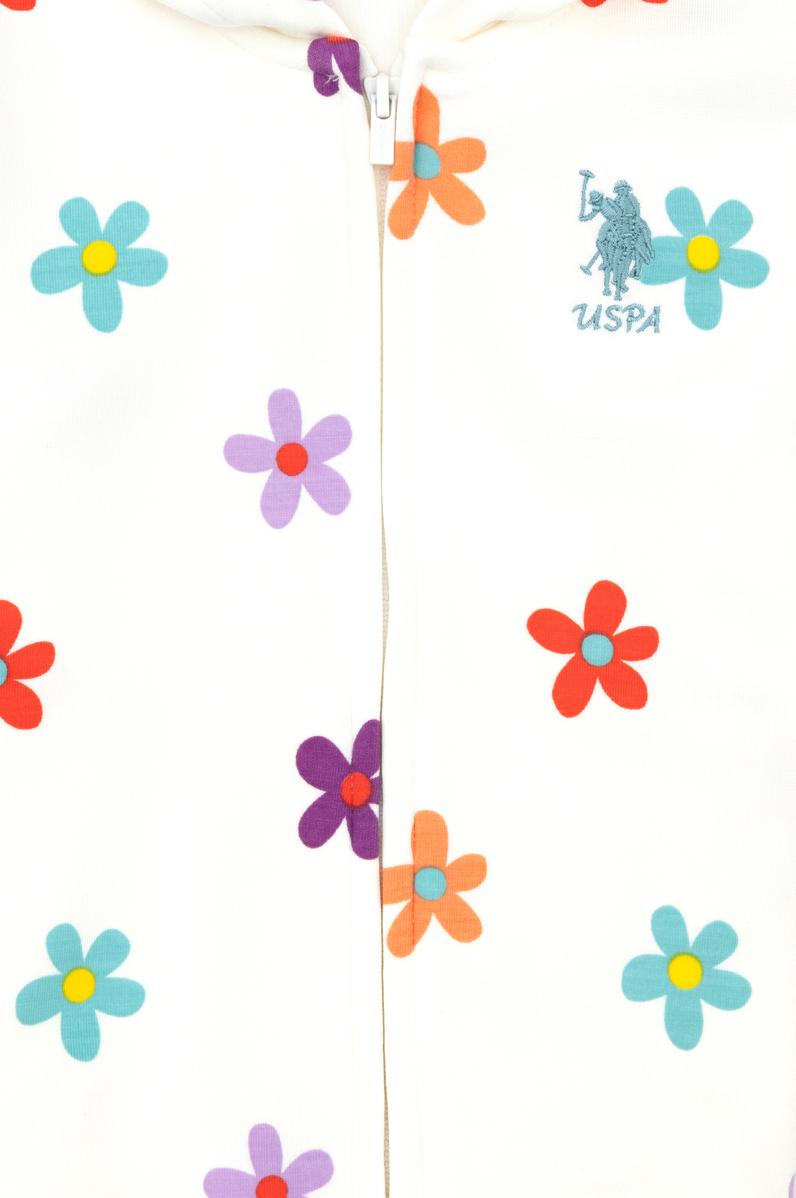 Kız Bebek Ekru Kapüşonlu Sweatshirt