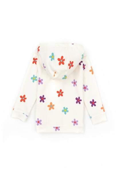 Kız Bebek Ekru Kapüşonlu Sweatshirt