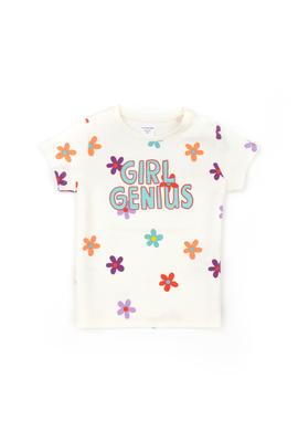 Kız Bebek Ekru Bisiklet Yaka Tişört - 50289007013