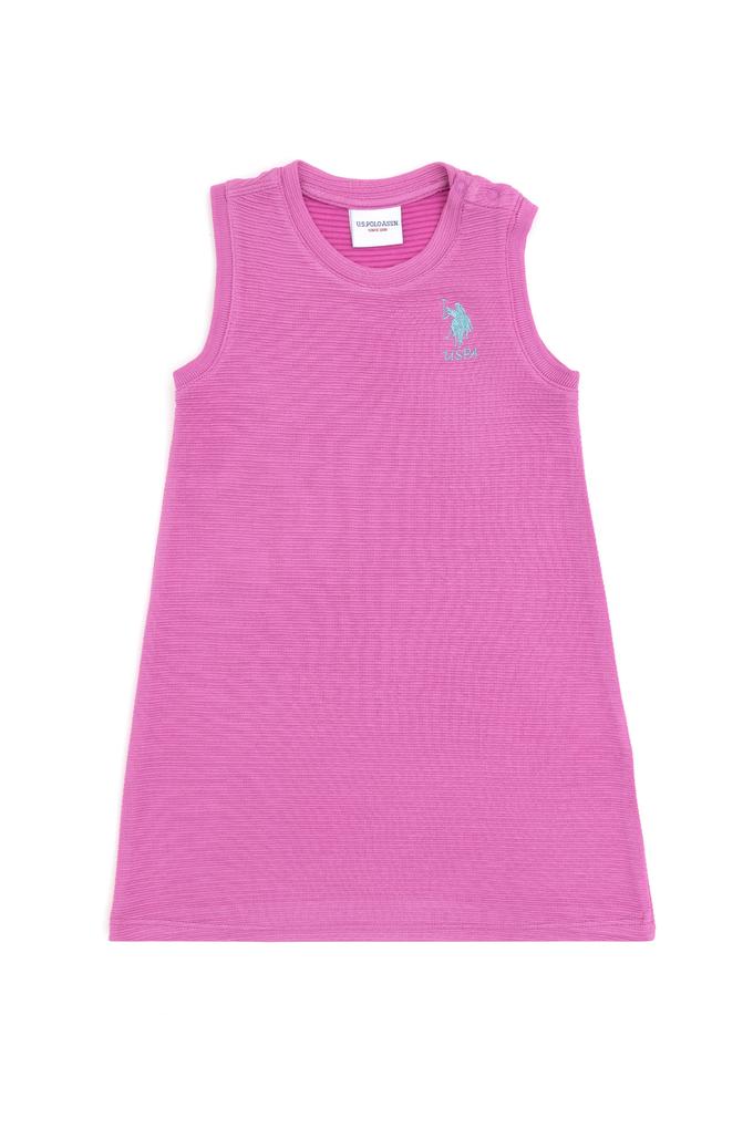 Kız Bebek Menekşe Kolsuz Örme Elbise