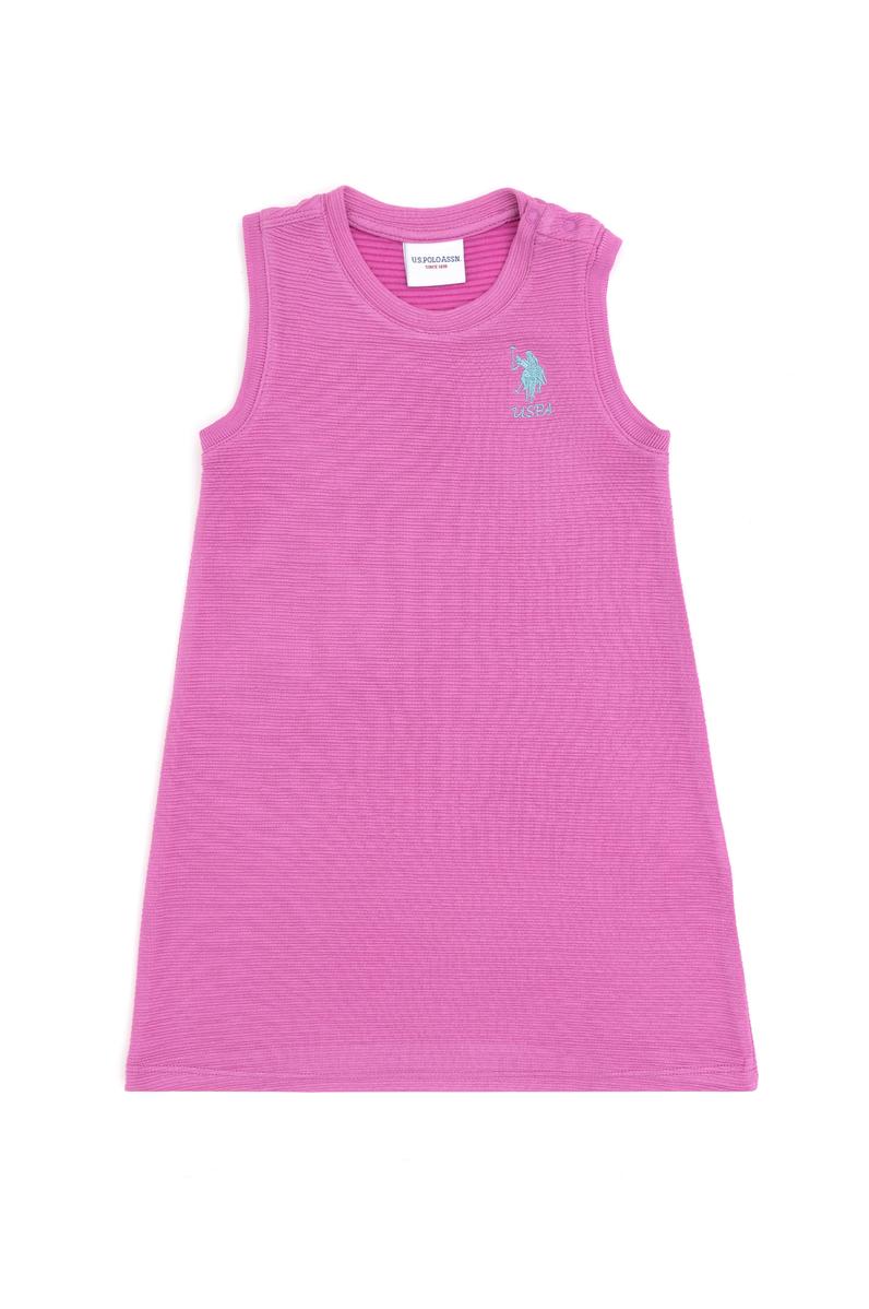 Kız Bebek Menekşe Kolsuz Örme Elbise