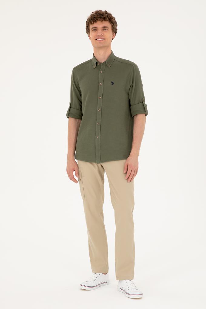 Erkek Açık Haki Kanvas Pantolon