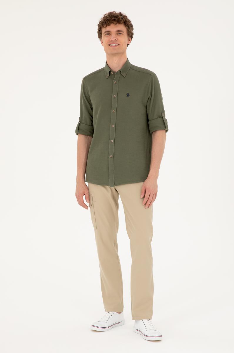 Erkek Açık Haki Kanvas Pantolon