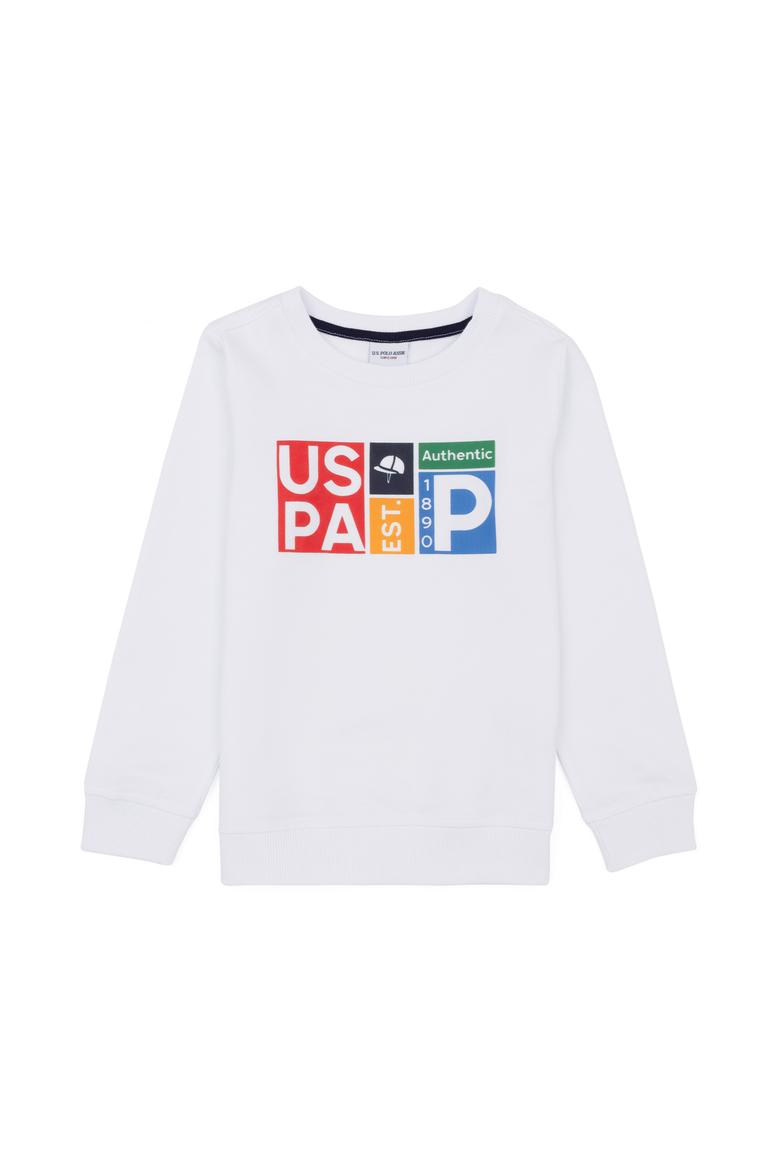 Erkek Çocuk Beyaz Bisiklet Yaka Sweatshirt - 50282002013