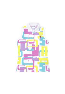 Kız Çocuk Beyaz Polo Yaka Kolsuz Tişört - 50283341011