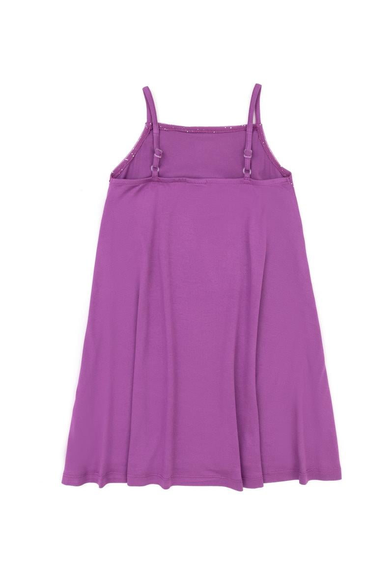 Kız Çocuk Mor Kolsuz Örme Elbise