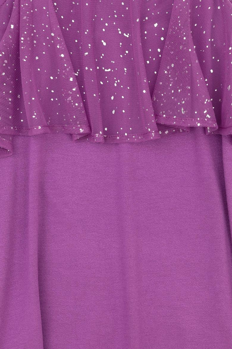 Kız Çocuk Mor Kolsuz Örme Elbise - 50283298023