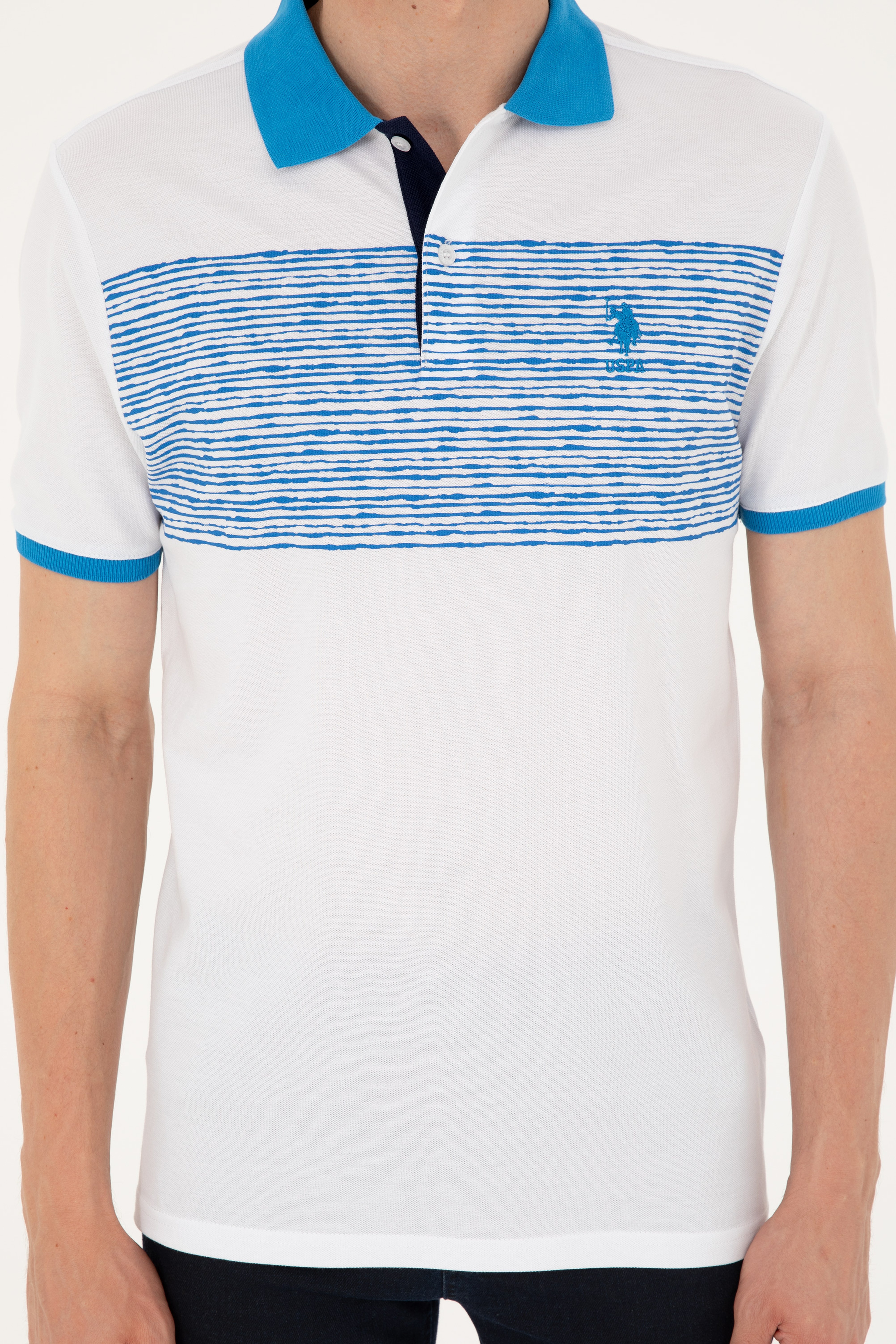 Erkek Regular Fit Polo Yaka Saks Tişört - Image 6