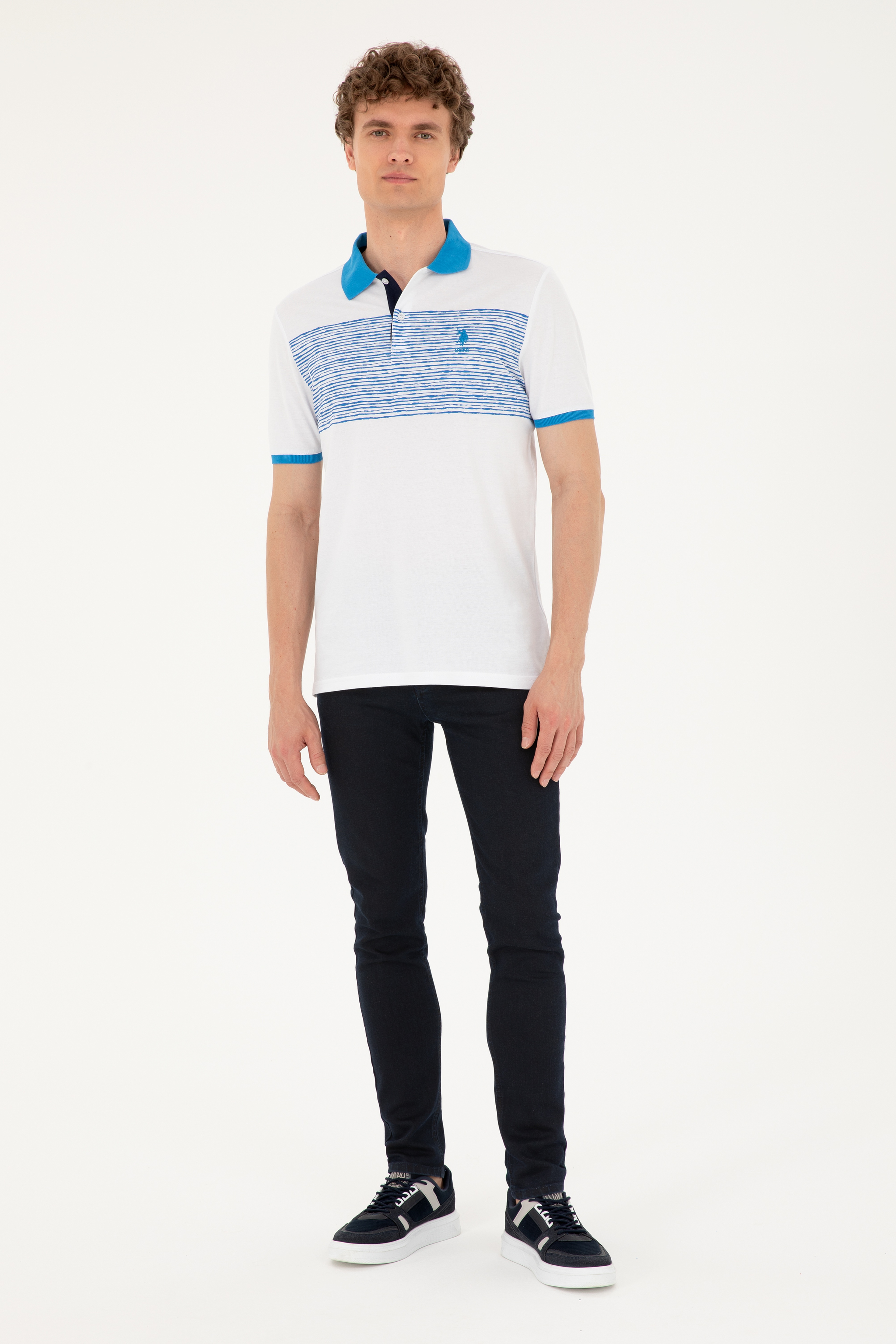 Erkek Regular Fit Polo Yaka Saks Tişört - Image 4