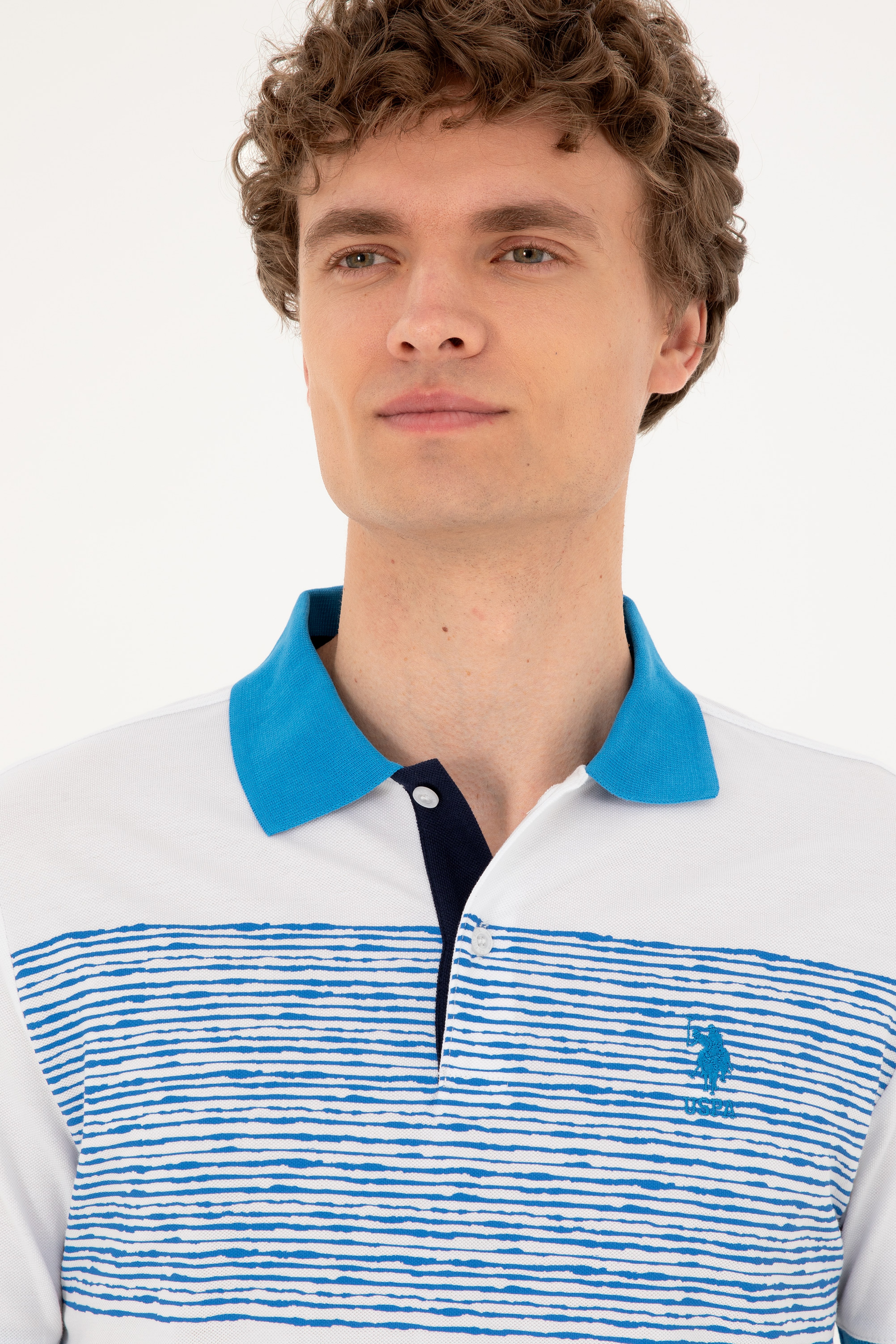 Erkek Regular Fit Polo Yaka Saks Tişört - Image 2