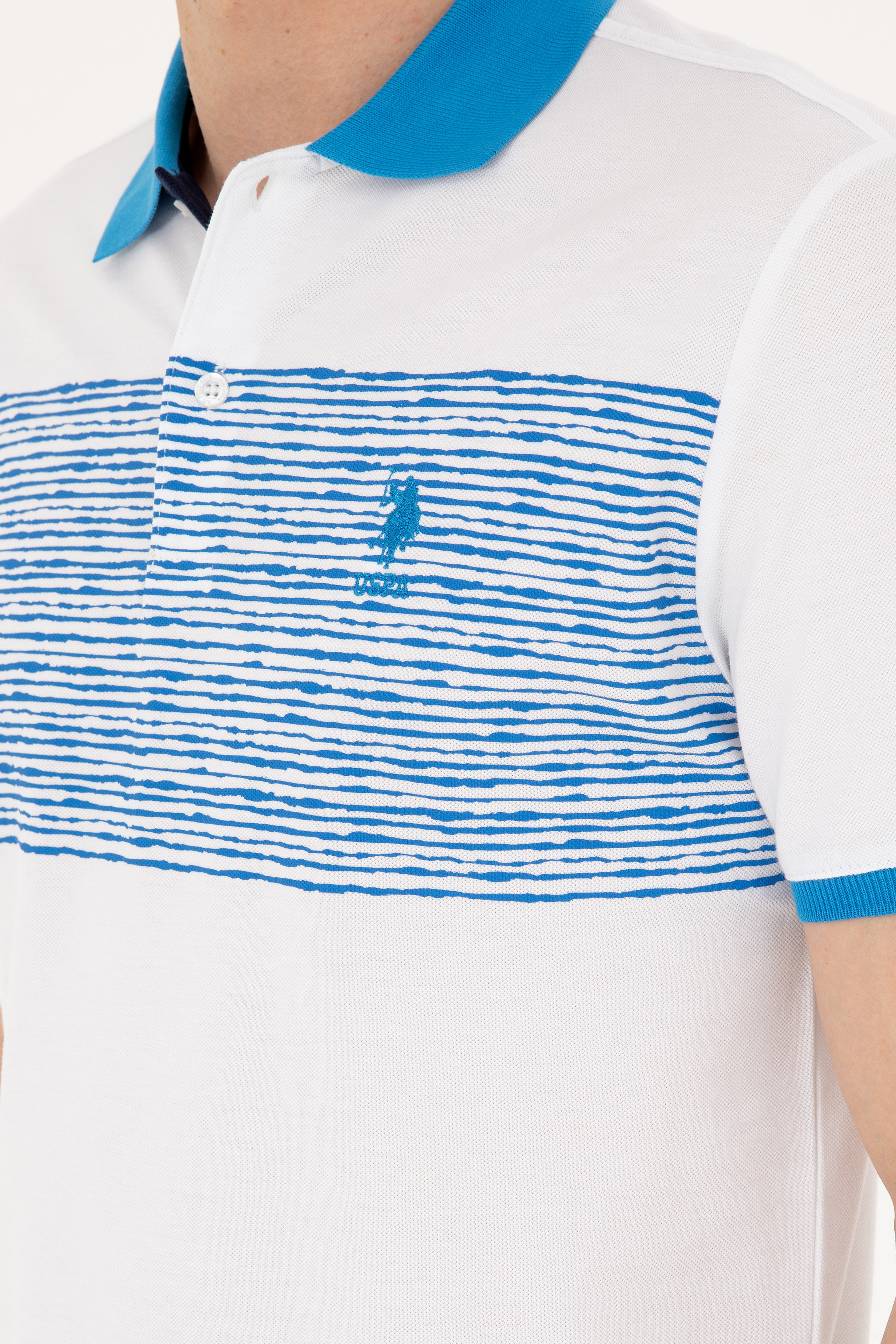 Erkek Regular Fit Polo Yaka Saks Tişört - Image 7
