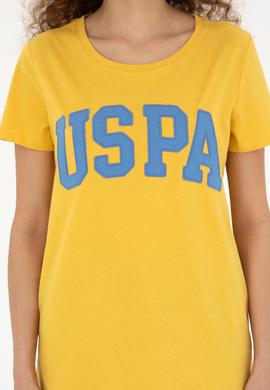 Kadın Safran Bisiklet Yaka Basic Tişört - 50280036077