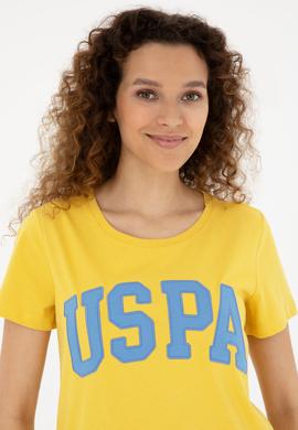 Kadın Safran Bisiklet Yaka Basic Tişört - 50280036077